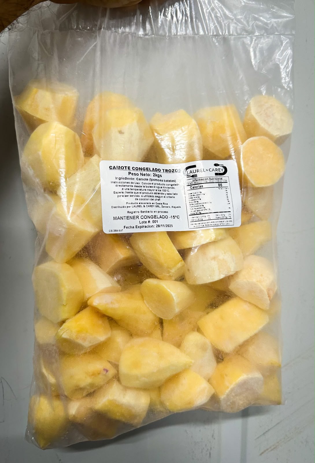 Camote congelado